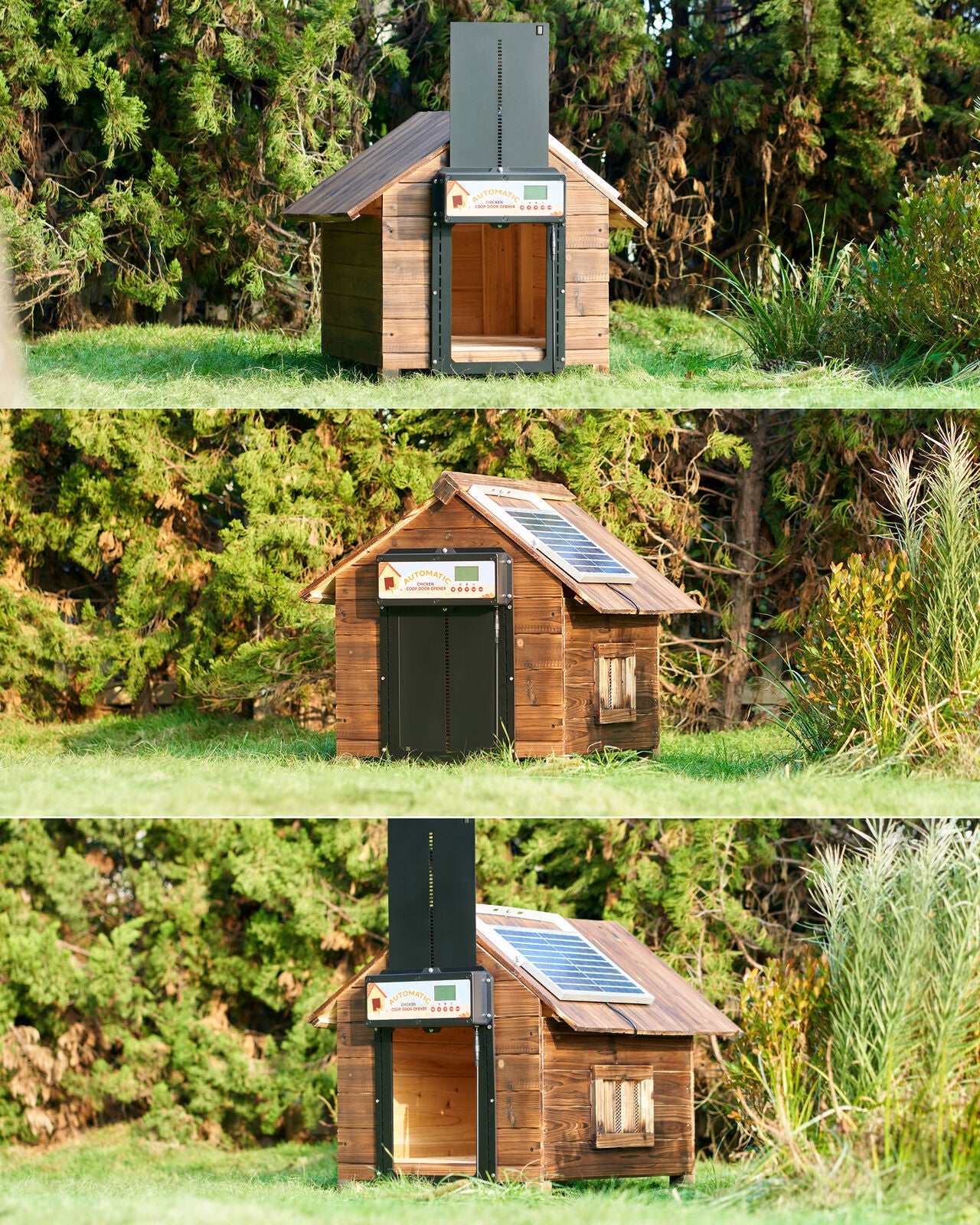 Coop & Hutch Accessories: Automatic Chicken Coop Door Solar/Battery/AC 6W Aluminum Copper