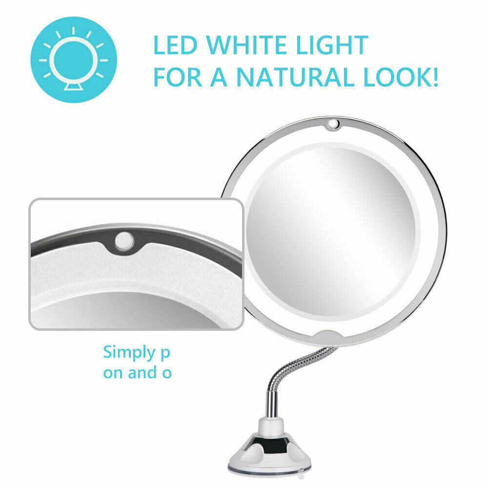 Makeup Mirrors: 10X LED Magnifying Makeup Mirror 360° Rotation
