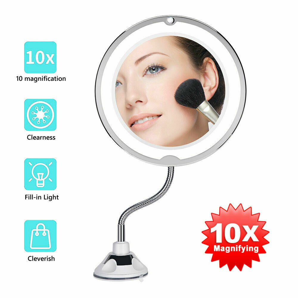 Makeup Mirrors: 10X LED Magnifying Makeup Mirror 360° Rotation
