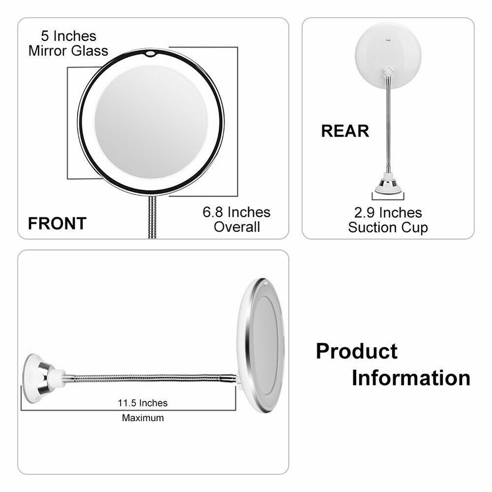 Makeup Mirrors: 10X LED Magnifying Makeup Mirror 360° Rotation