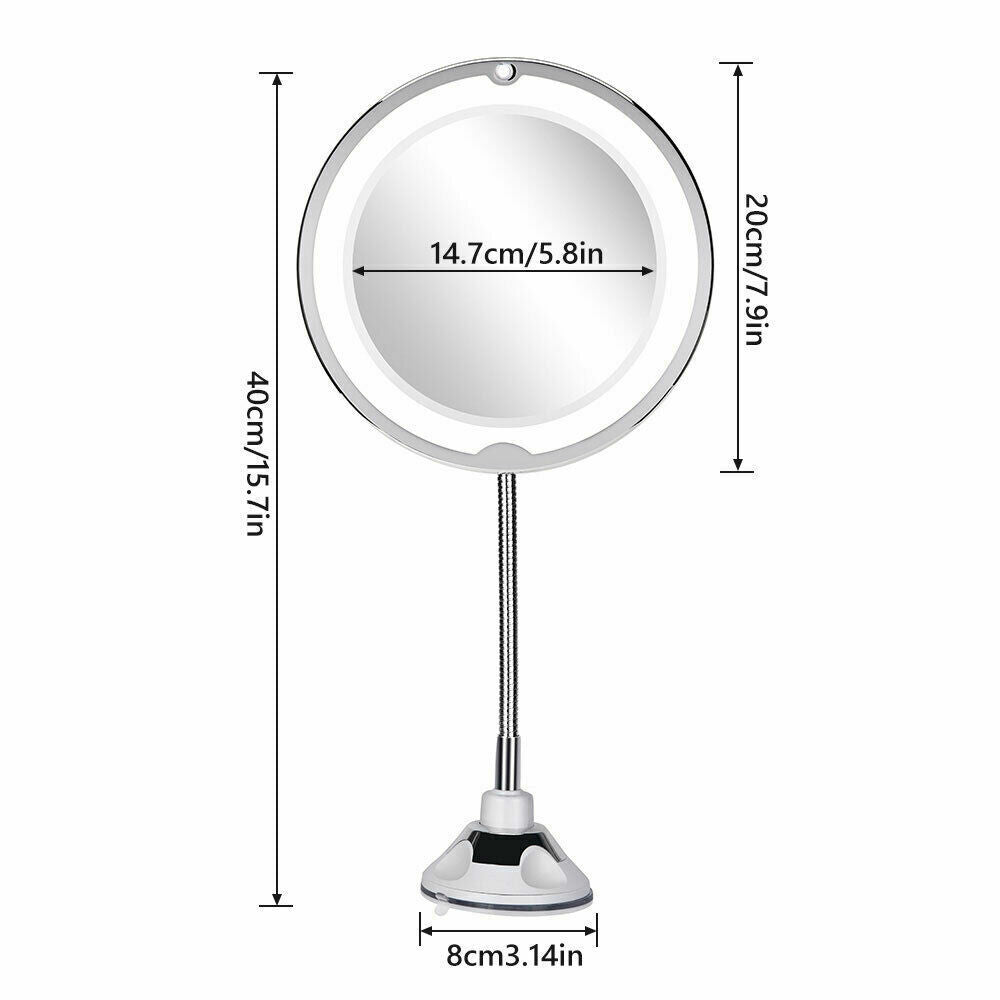 Makeup Mirrors: 10X LED Magnifying Makeup Mirror 360° Rotation