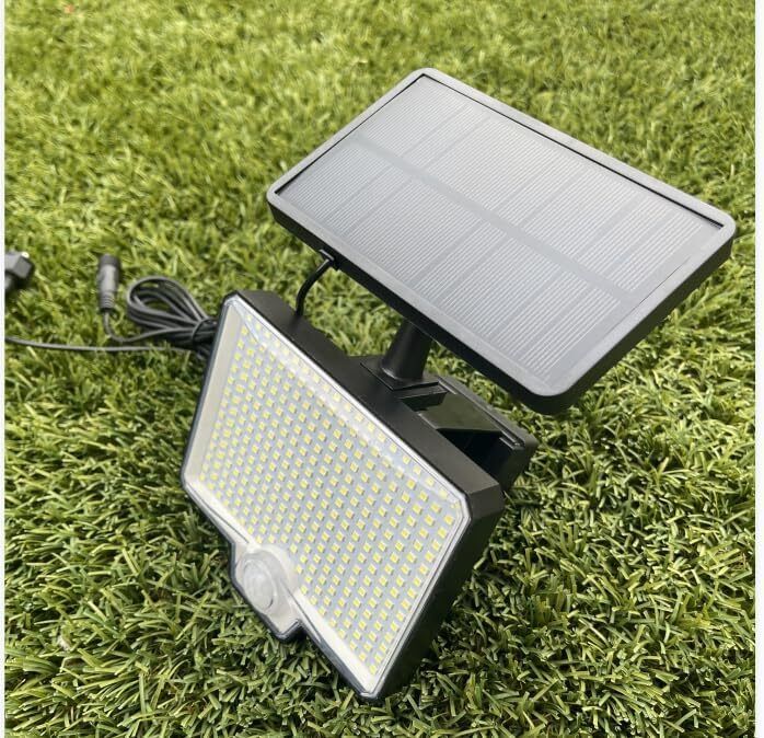 294 LED Solar Light Motion Sensor 6500K Black Outdoor Security Wall Flood Lamp