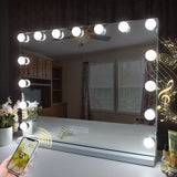 Mirrors: Hollywood LED Vanity Mirror Bluetooth Rectangle White Silver