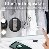 Mirrors: Hollywood LED Vanity Mirror Bluetooth Rectangle White Silver