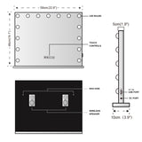Mirrors: Hollywood LED Vanity Mirror Bluetooth Rectangle White Silver