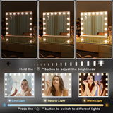 Mirrors: Hollywood LED Vanity Mirror Rectangle White Silver Wall Mirror