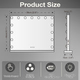 Mirrors: Hollywood LED Vanity Mirror Rectangle White Silver Wall Mirror