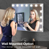 Mirrors: Hollywood LED Vanity Mirror Rectangle White Silver Wall Mirror