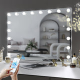 Mirrors: White Bluetooth Hollywood Mirror Rectangle Vanity Wall Light