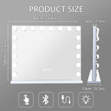 Mirrors: White Bluetooth Hollywood Mirror Rectangle Vanity Wall Light