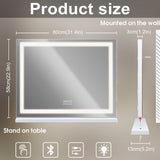 Makeup Mirrors: LED Makeup Mirror Bluetooth Touch Sensor Hollywood Vanity