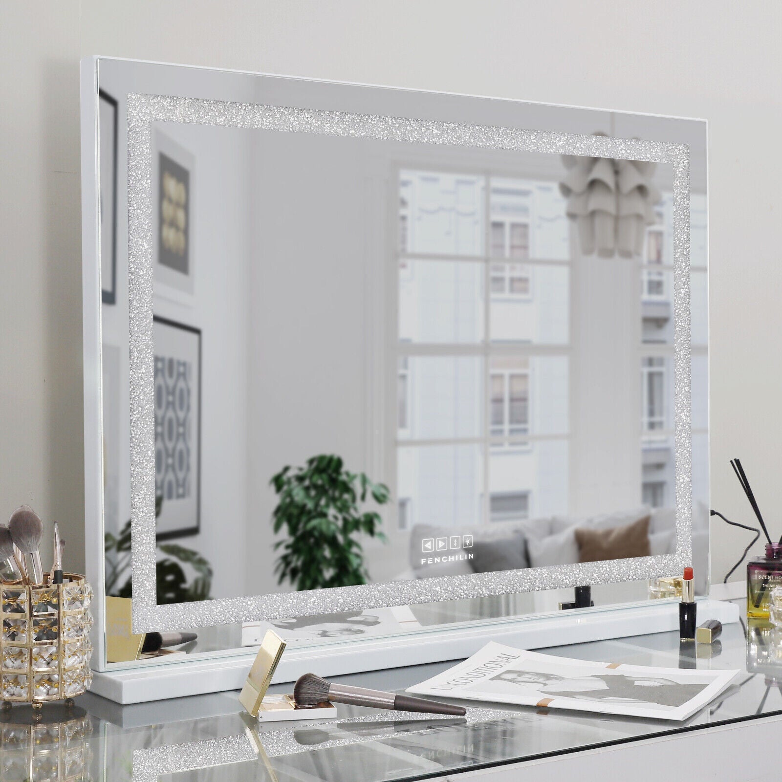 Makeup Mirrors: LED Makeup Mirror Bluetooth Touch Sensor Hollywood Vanity