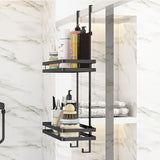 Kitchen & Bathroom DIY: Black Aluminium Shower Caddy 74cm Hanging Storage Rack 35cm