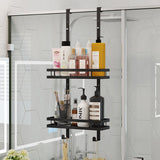 Kitchen & Bathroom DIY: Black Aluminium Shower Caddy 74cm Hanging Storage Rack 35cm