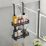 Kitchen & Bathroom DIY: Black Aluminium Shower Caddy 74cm Hanging Storage Rack 35cm