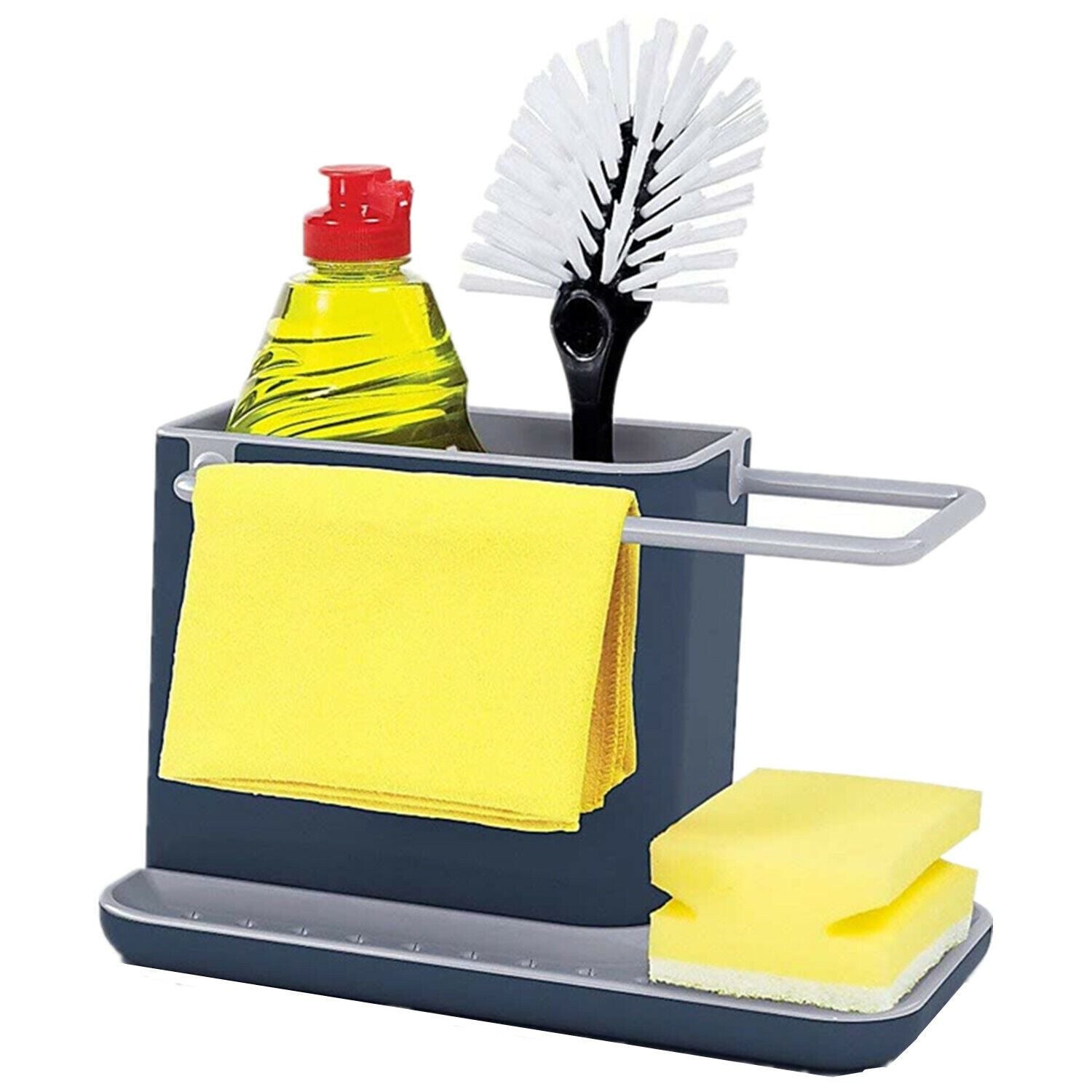 Bath Caddies: 21cm Kitchen Sink Caddy Suction Sponge Soap Holder Organizer 13cm