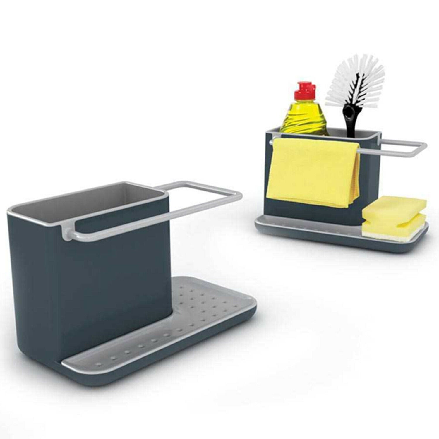 Bath Caddies: 21cm Kitchen Sink Caddy Suction Sponge Soap Holder Organizer 13cm