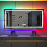 600x800mm LED Bathroom Mirror RBG Anti-Fog Aluminum