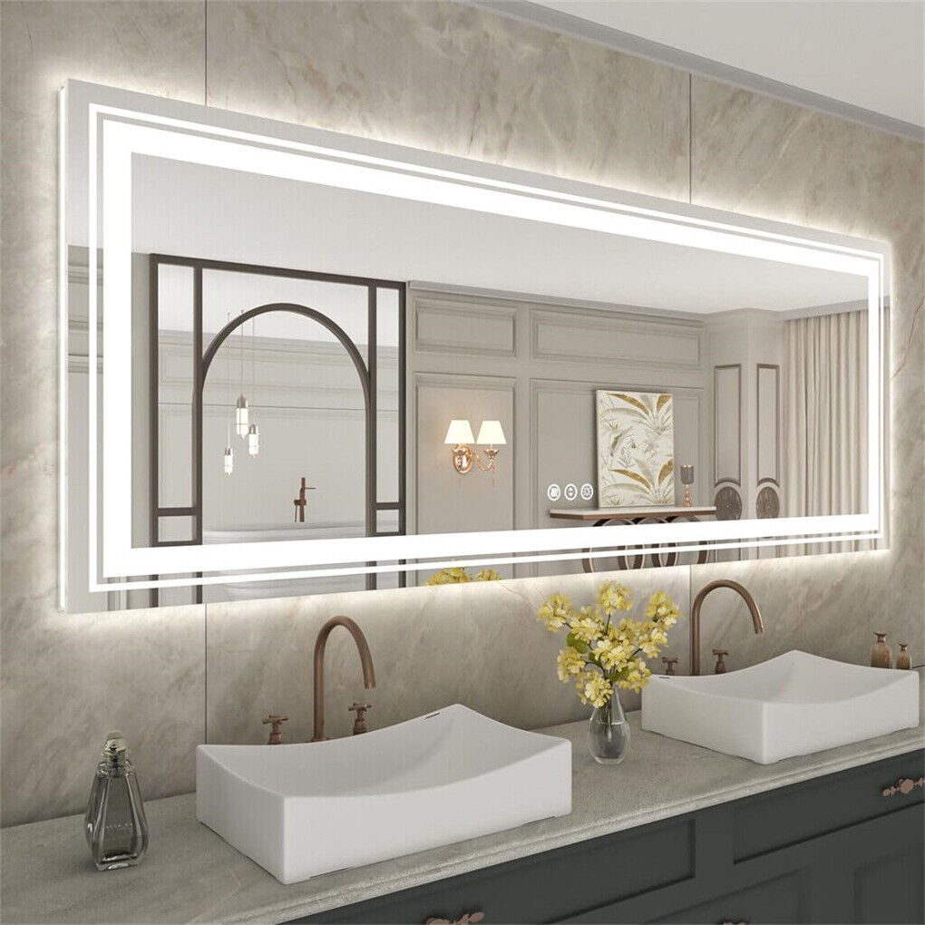 600x800mm LED Bathroom Mirror RBG Anti-Fog Aluminum