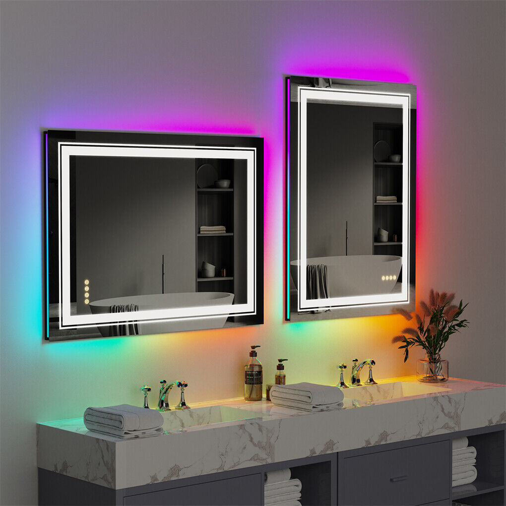 600x800mm LED Bathroom Mirror RBG Anti-Fog Aluminum