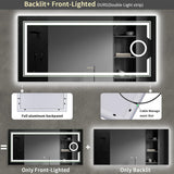 1200x600mm LED Bathroom Mirror Anti-fog Magnifying