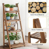 Bookcases & Shelves: Rustic Wood 4 Tier Plant Stand Bookshelf 38CM Corner Shelf