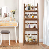 Bookcases & Shelves: Rustic Wood 4 Tier Plant Stand Bookshelf 38CM Corner Shelf