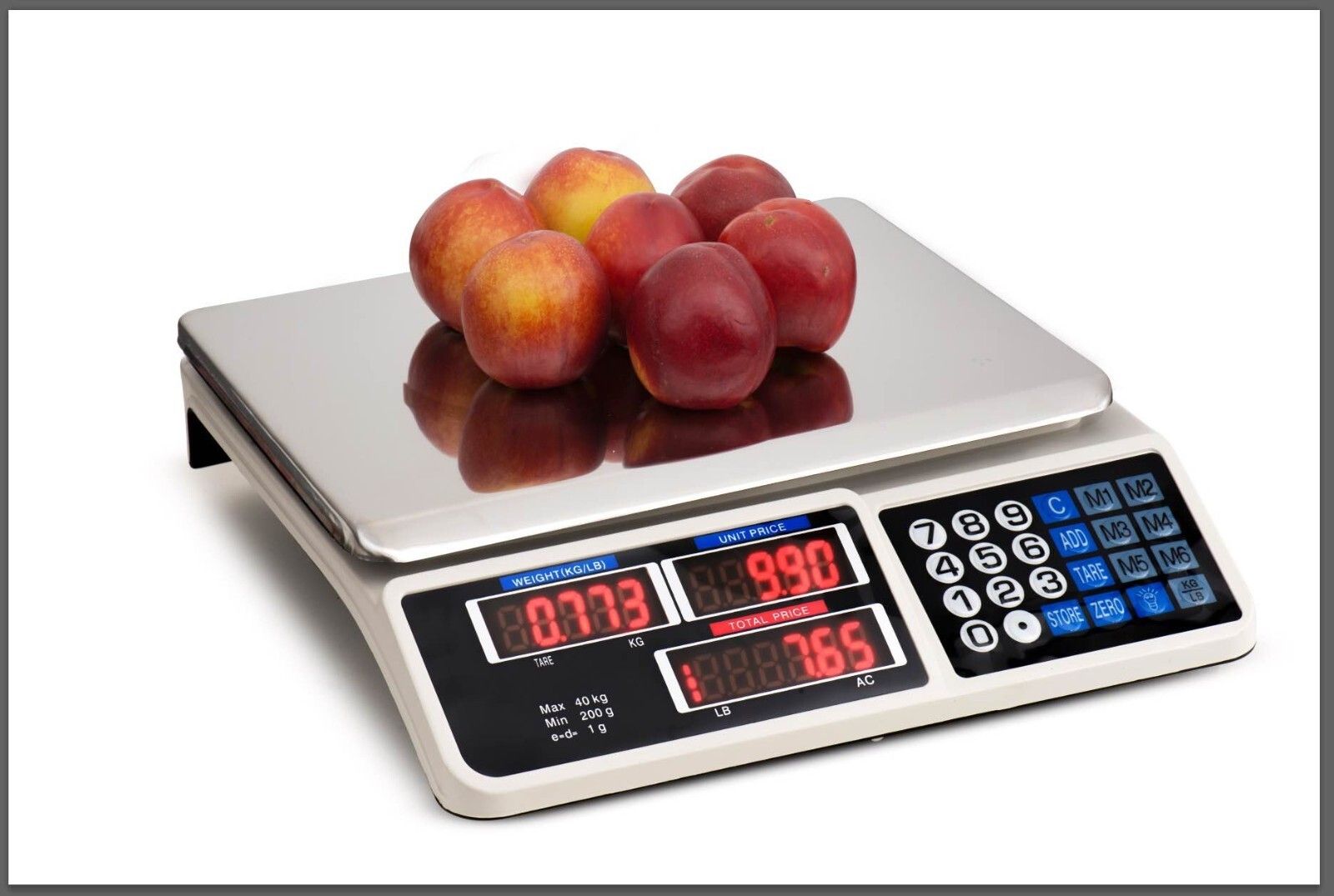 Kitchen Scales: Digital Kitchen Scale Electronic 40KG 1g Increment White