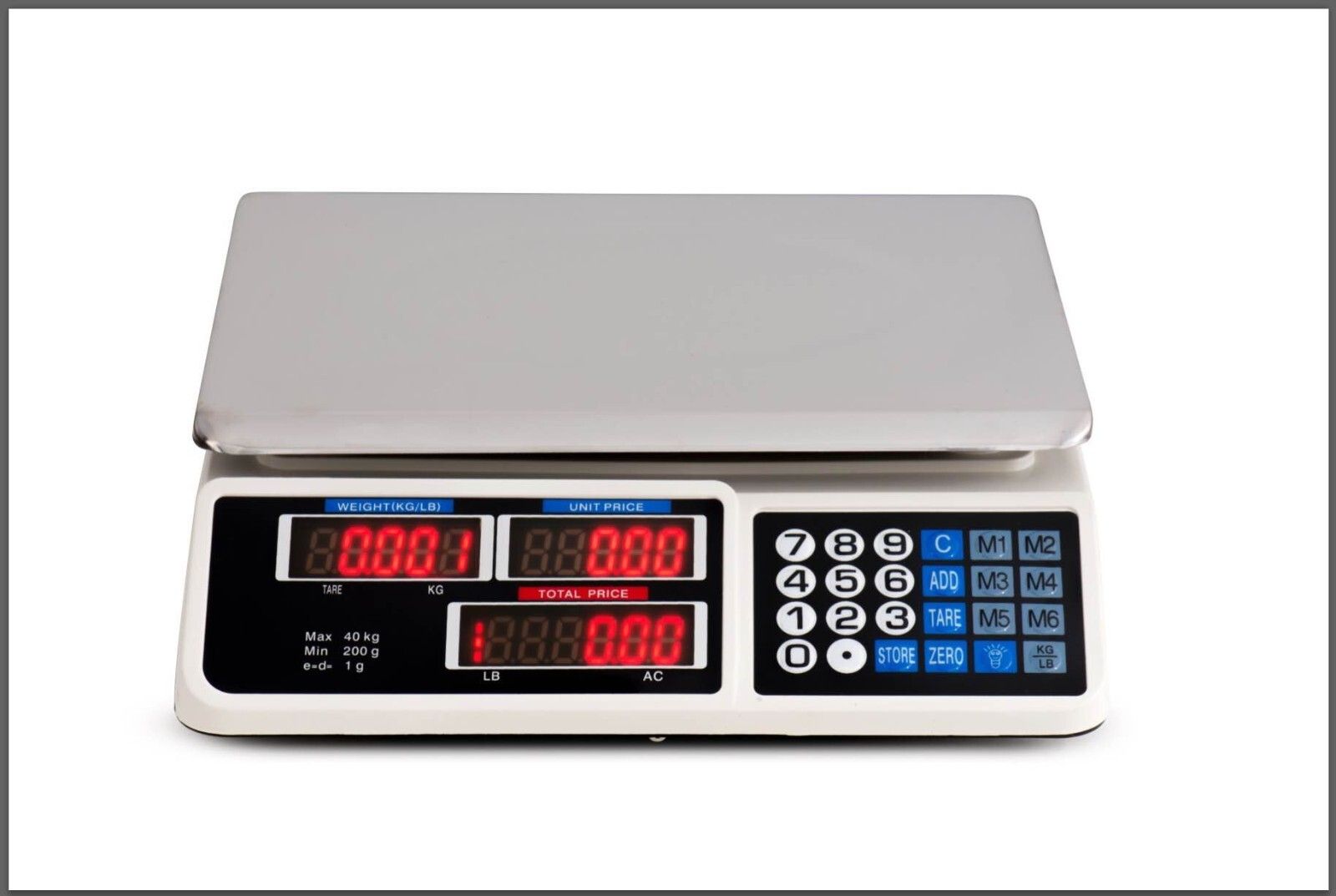 Kitchen Scales: Digital Kitchen Scale Electronic 40KG 1g Increment White