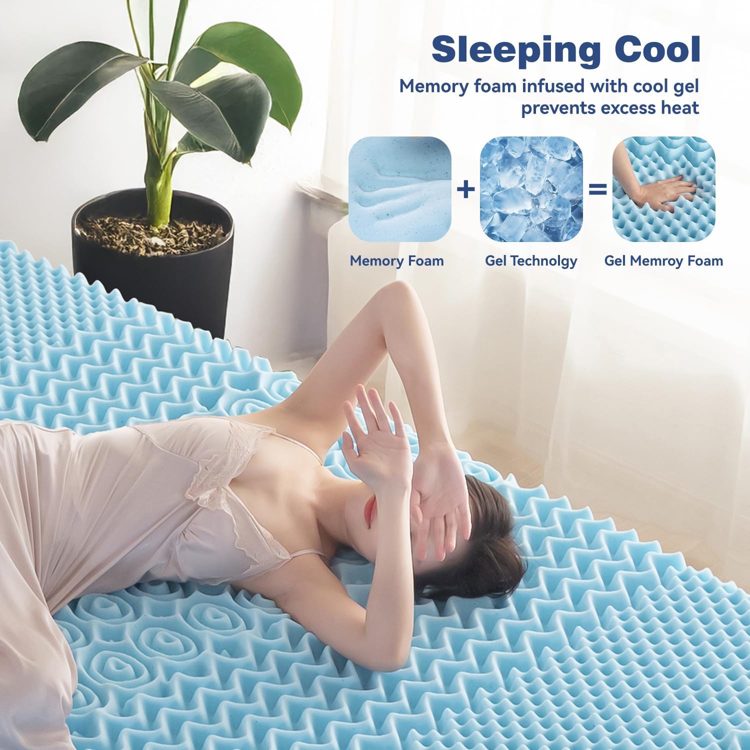 Mattress Toppers: King Mattress Topper Memory Foam 7-Zone 8cm