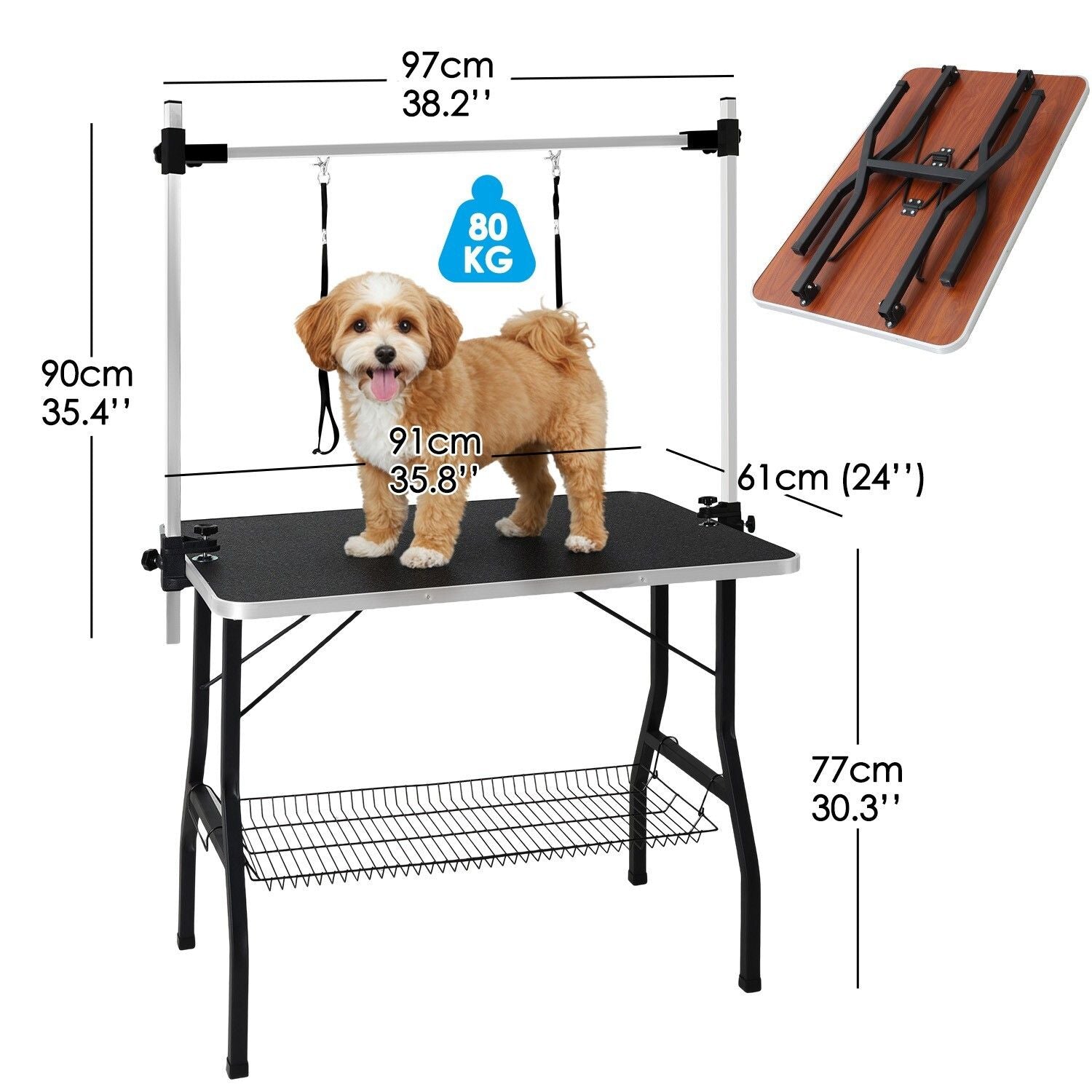 Dog Grooming Supplies: Adjustable Pet Grooming Table for Australian Cattle Dog, Foldable