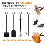 Coat Racks: Steel Firewood Rack with Tools, Large Log Holder, 30cm Depth