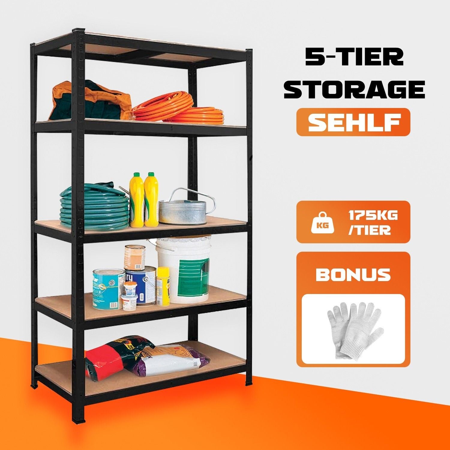 Wall Storage Racks: Heavy Duty Warehouse Shelving 75x30x152cm Steel Storage Rack