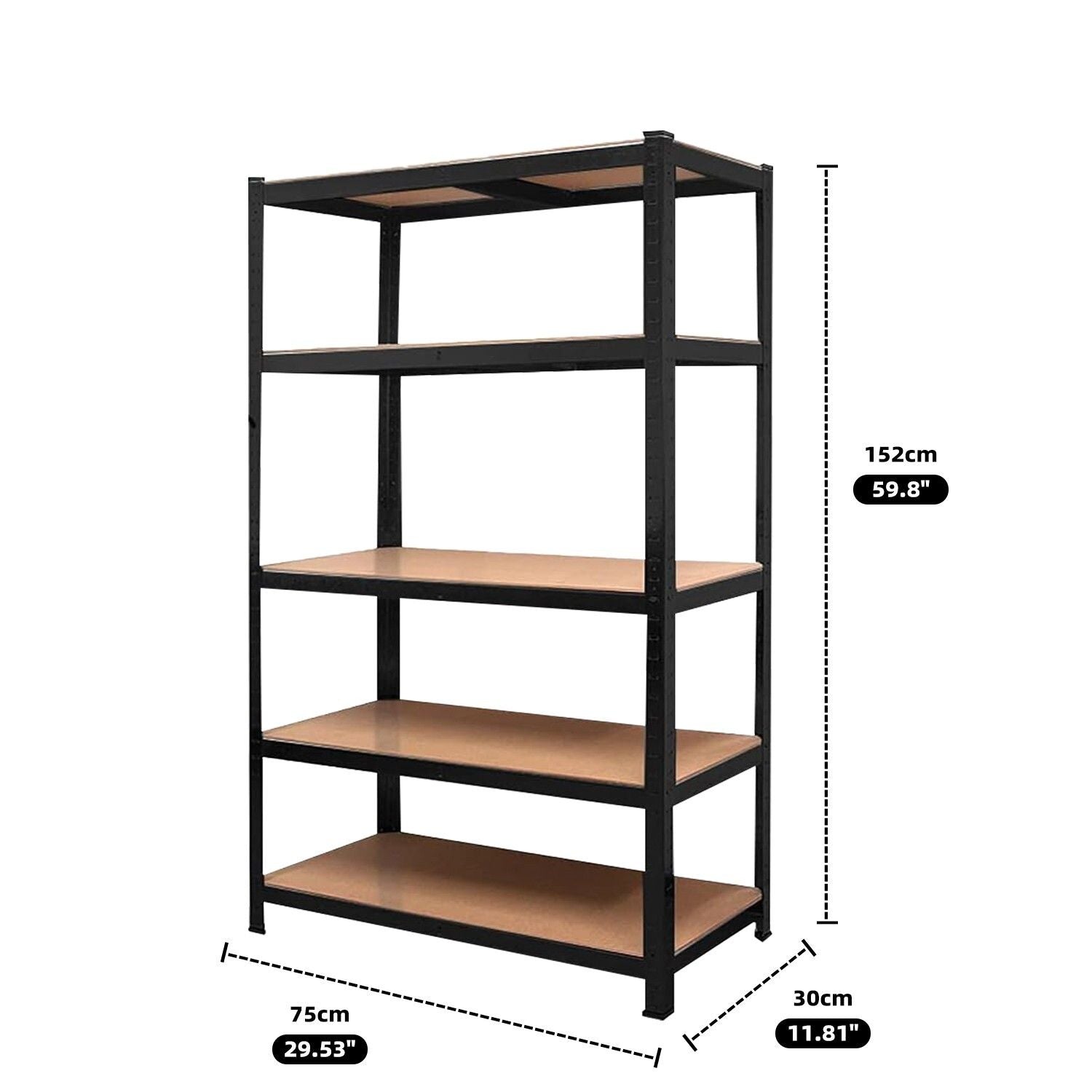 Wall Storage Racks: Heavy Duty Warehouse Shelving 75x30x152cm Steel Storage Rack