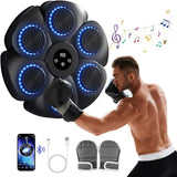 Boxing & Martial Arts: Wall Mount Boxing Machine Bluetooth Black Punch Pad + Gloves