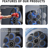 Boxing & Martial Arts: Wall Mount Boxing Machine Bluetooth Black Punch Pad + Gloves