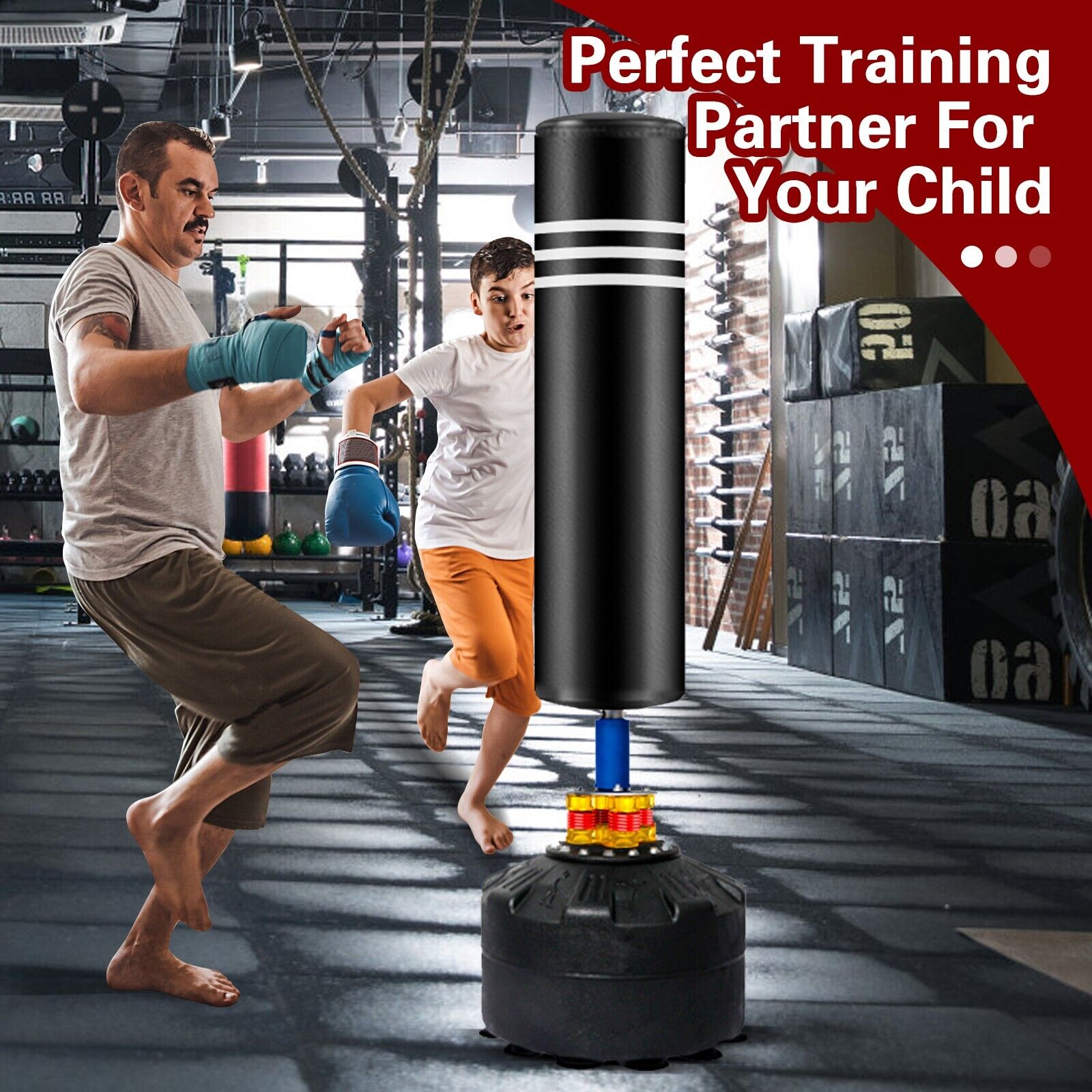 Boxing & Martial Arts: Punching Bag Stand for Adults & Kids - Boxing Training Speed Kick 175cm