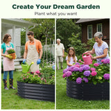 Garden Beds & Planters: Oval Raised Garden Bed 160x80x42cm Galvanised Steel Planter