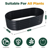 Garden Beds & Planters: Oval Raised Garden Bed 160x80x42cm Galvanised Steel Planter