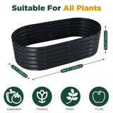 Garden Beds & Planters: Oval Raised Garden Bed Galvanised Steel 240x80x42cm Planter