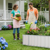 Outdoor Power Equipment: Galvanised Steel Raised Garden Rectangle Bed 160x80x42cm No-Screw Oval
