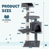 Cat Scratching Posts: Cat Tower Tree Scratching Post Dark Grey Condo 112cm