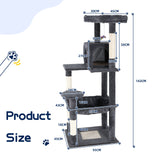 Cat Scratching Posts: Cat Tower Tree Condo Scratching Post Dark Grey 142cm