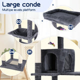 Cat Scratching Posts: Cat Tower Tree Condo Scratching Post Dark Grey 142cm