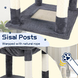 Cat Scratching Posts: Cat Tower Tree Condo Scratching Post Dark Grey 142cm