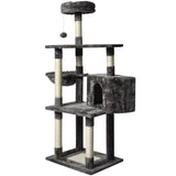 Cat Scratching Posts: Large Grey Cat Tree Tower Condo with Scratching Post Bed