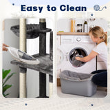 Cat Scratching Posts: Large Grey Cat Tree Tower Condo with Scratching Post Bed