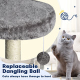 Cat Scratching Posts: Large Grey Cat Tree Tower Condo with Scratching Post Bed