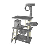 Cat Scratching Posts: Grey Cat Tree Tower Condo Scratching Post Bed Stand 1.4M
