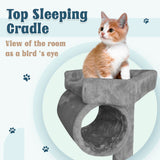 Cat Scratching Posts: Grey Cat Tree Tower Condo Scratching Post Bed Stand 1.4M